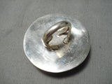 One Of The Biggest Button Native American Navajo Sterlin Silver Ring-Nativo Arts