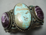 Thicker Heavy Vintage Native American Navajo Royston Turquoise Sterling Silver Bracelet-Nativo Arts
