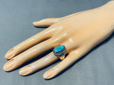 Impressive Vintage Native American Navajo Spiderweb Turquoise Sterling Silver Ring-Nativo Arts