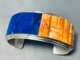 The Most Unique Native American Navajo Lapis Shell Sterling Silver Bracelet-Nativo Arts