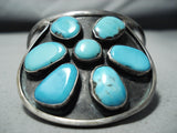 Exceptional Vintage Native American Navajo 7 Kingman Turquoise Sterling Silver Bracelet-Nativo Arts