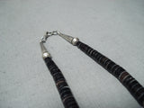 Native American Amazing Vintage Santo Domingo Serpentine Sterling Silver Necklace Old-Nativo Arts