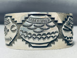 Heavy Pot Vintage Native American Navajo Thicker Sterling Silver Bracelet-Nativo Arts