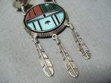 Important Vintage Native American Navajo Ernest Benally Turquoise Sterling Silver Necklace-Nativo Arts
