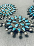 One Of The Finest Vintage Native American Navajo Turquoise Sterling Silver Necklace-Nativo Arts