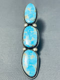 One Of The Heaviest Ever 50 Gram Vintage Native American Navajo Turquoise Sterling Silver Ring-Nativo Arts
