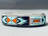 Extreme Intricacy Vintage Native American Navajo Turquoise Sterling Silver Bracelet-Nativo Arts