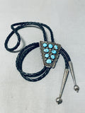 Outstanding Vintage Native American Navajo Kingman Turquoise Sterling Silver Bolo-Nativo Arts