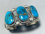 Incomparable Vintage Native American Navajo Turquoise Mountain Sterling Silver Bracelet-Nativo Arts