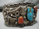 One Of The Best Vintage Native American Navajo Silver Sterling Garden Bracelet Cuff Old-Nativo Arts