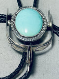 Native American Completely Hadnmade Spur Sterling Silver Turquoise Bolo Tie-Nativo Arts
