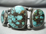 Vivid Spiderweb Turquoise Vintage Native American Navajo Sterling Silver Bracelet-Nativo Arts