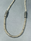 Native American Sturdy Vintage Santo Domingo Thick Sterling Silver Necklace-Nativo Arts