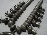 388 Grams Opulent Vintage Native American Jewelry Navajo Sterling Silver Squash Blossom Necklace-Nativo Arts