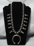 388 Grams Opulent Vintage Native American Jewelry Navajo Sterling Silver Squash Blossom Necklace-Nativo Arts