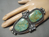 Biggest Best Native American Navajo Royston Turquoise Sterling Silver Slab Turquoise Ring-Nativo Arts