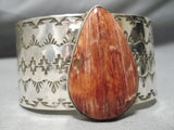 Electrifying Navajo Spiny Oyster Sterling Silver Bracelet Native American-Nativo Arts