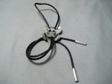 Fantastic Native American Navajo Sterling Silver Toad Bolo Tie-Nativo Arts