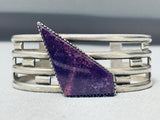 One Of The Best Vintage Native American Navajo Sugulite Sterling Silver Bracelet-Nativo Arts