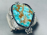 Important Vintage Native American Navajo Rare Deposit Turquoise Sterling Silver Bracelet-Nativo Arts