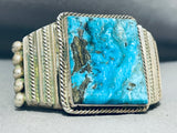 Best Squared Vintage Native American Navajo Blue Diamond Turquoise Sterling Silver Bracelet-Nativo Arts