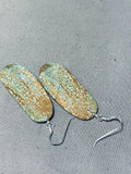 Native American Sweet Santo Domingo #8 Turquoise Mine Sterling Silver Earrings-Nativo Arts