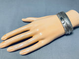 Important Rare Vintage Native American Navajo Ben Begaye White Buffalo Sterling Silver Bracelet-Nativo Arts
