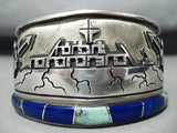 Important Vintage Native American Hopi Phillip Sekaquaptewa Turquoise Sterling Silver Bracelet-Nativo Arts