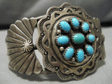 Rare Vintage Native American Navajo Satellite Turquoise Sterling Silver Bracelet-Nativo Arts