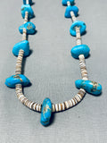 Sensational Native American Navajo Large Kingman Turquoise Heishi Necklace-Nativo Arts