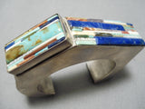 Native American Important Vintage Santo Domingo Turquoise Inlay Sterling Silver Bracelet-Nativo Arts
