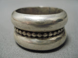 Heavy Hand Tooled Thick Vintage Native American Navajo Sterling Silver Ring-Nativo Arts
