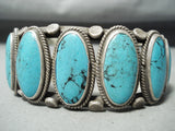 Museum Vintage Native American Navajo Spipderweb Turquoise Sterling Silver Bracelet-Nativo Arts