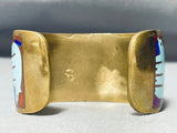 Important Southwestern Bronze Turquoise Inlay Bracelet-Nativo Arts