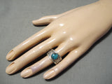 Expressive Vintage Kingman Turquoise Sterling Silver Ring Old Native American-Nativo Arts