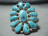 Justin Wilson Vintage Navajo Native American Turquoise Sterling Silver Ring-Nativo Arts