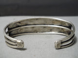 Excellent Vintage Navajo Turquoise Sterling Silver Bracelet Old Native American-Nativo Arts