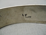 Authentic Vintage Native American Navajo Louis Yazzie Turquoise Sterling Silver Bracelet Old-Nativo Arts