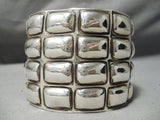 Important Button Navajo Sterling Silver Bracelet Native American-Nativo Arts