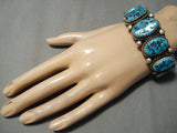 Tremendous Vintage Native American Navajo Blue Turquoise Sterling Silver Bracelet Cuff-Nativo Arts