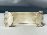 Mesmerizing Vintage Native American Navajo Sterling Silver Rug Designs Large Bracelet-Nativo Arts