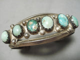 Very Early Vintage Native American Navajo Cerrillos Turquoise Sterling Silver Bracelet Old-Nativo Arts