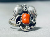 One Of The Most Cute Vintage Native American Navajo Sterling Silver Leaf Ring Old-Nativo Arts