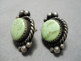 Amazing Vintage Navajo Gaspeite Sterling Silver Native American Earrings Old-Nativo Arts
