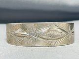 Early Vintage Native American Navajo Hand Tooled Sterling Silver Bracelet Cuff Old-Nativo Arts