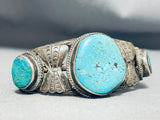 Butterfly Concho Vintage Native American Navajo Turquoise Sterling Silver Bracelet-Nativo Arts