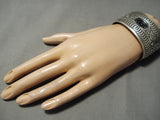 10x Intricate! Vintage Native American Navajo Sterling Silver Wide Watch Bracelet-Nativo Arts