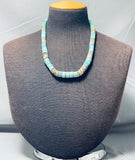 Native American Authentic Vintage Santo Domingo Turquoise Heishi Sterling Silver Necklace-Nativo Arts