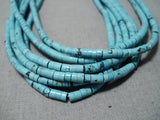 Native American Fabulous Vintage Santo Domingo Turquoise Heishi Sterling Silver Necklace-Nativo Arts