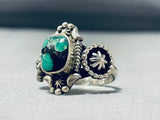 Dramatic Native American Navajo Frogskin Turquoise Sterling Silver Ring-Nativo Arts